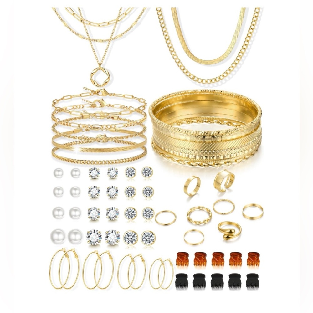 56 Pieces Jewelry Reseller Bundle Necklaces, Bracelets, Rings, & Earrings